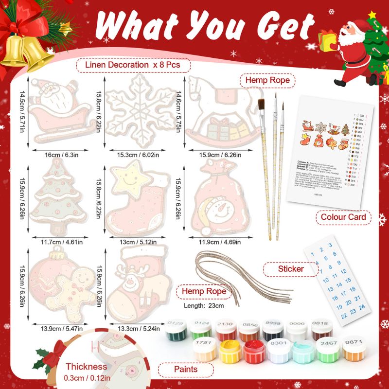 Christmas Wonderland Ornaments Paint by Numbers