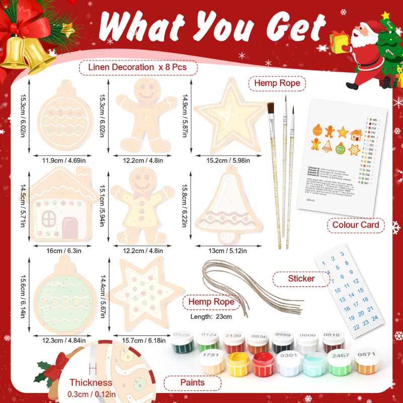 Holiday Cookie Ornaments Paint by Numbers