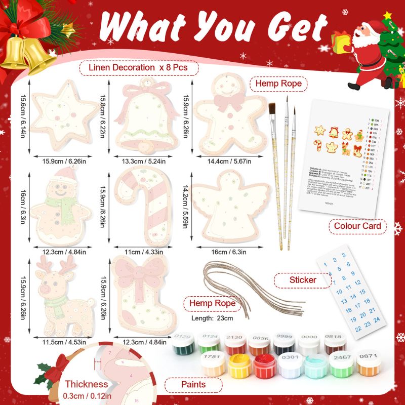 Christmas Cookie Delights Ornaments Paint by Numbers