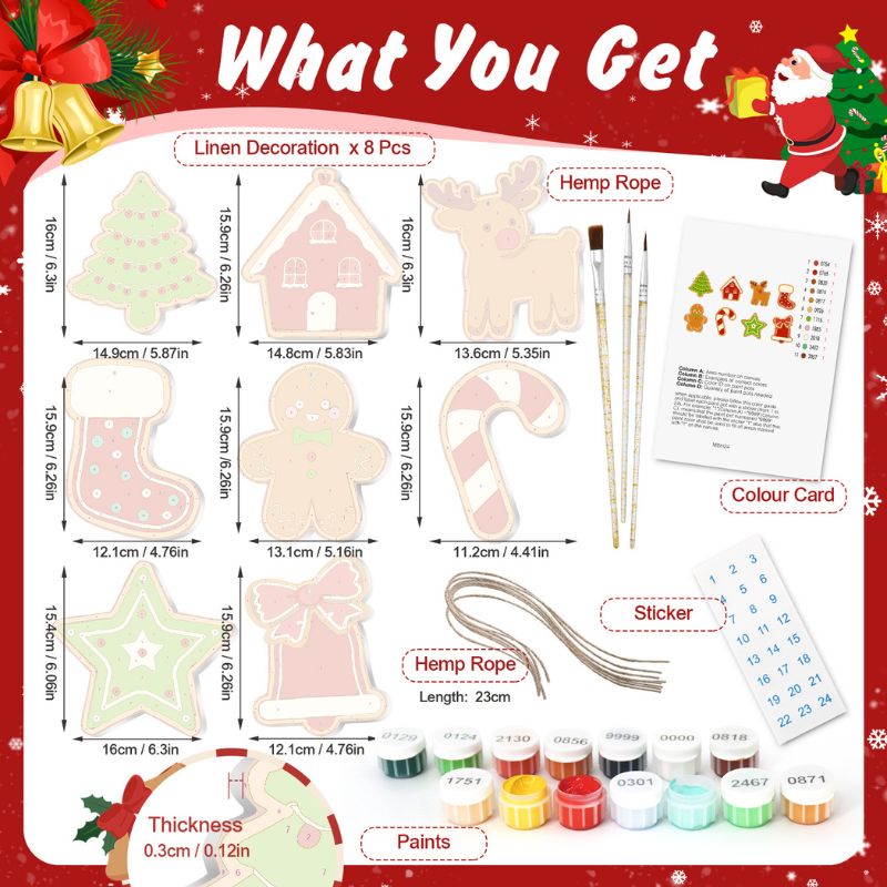 Merry Christmas Treasures Ornaments Paint by Numbers