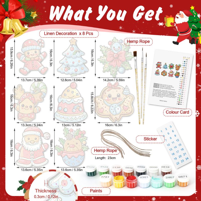 Christmas Sweet Treats Ornaments Paint by Numbers