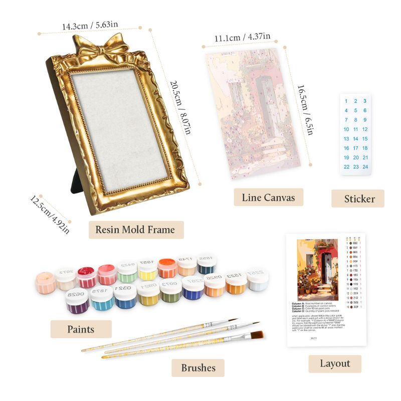 Rustic Garden Doorway Mini Framed Paint by Numbers