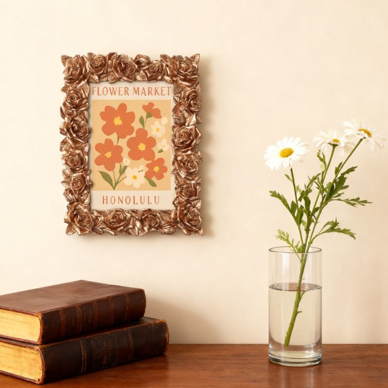 Coral Blooms Mini Framed Paint by Numbers