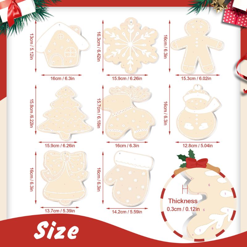 Golden Christmas Charm Ornaments Paint by Numbers