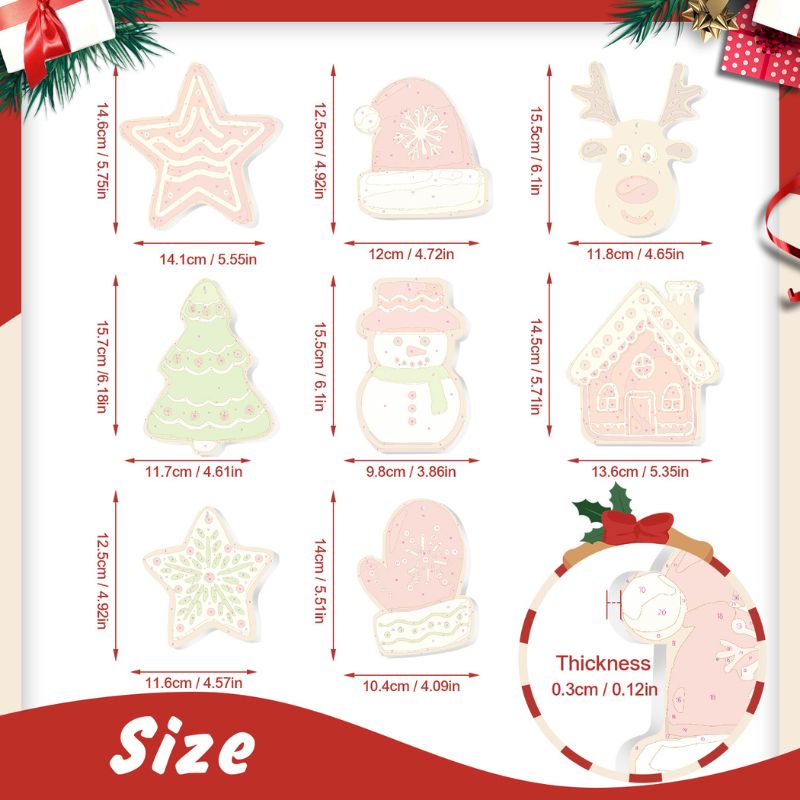 Snowy Christmas Icons Ornaments Paint by Numbers