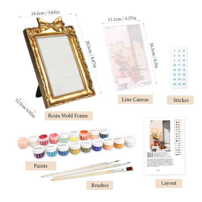 Sunlit Garden Steps Mini Framed Paint by Numbers