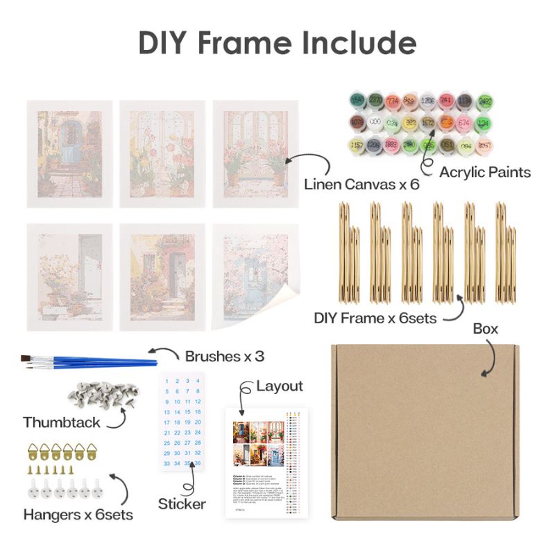 Charming Floral Doorways Mini Paint by Numbers