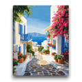Aegean Sea Village View Paint by Numbers