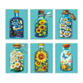 Art in Bottles - 6 Mini Paintings