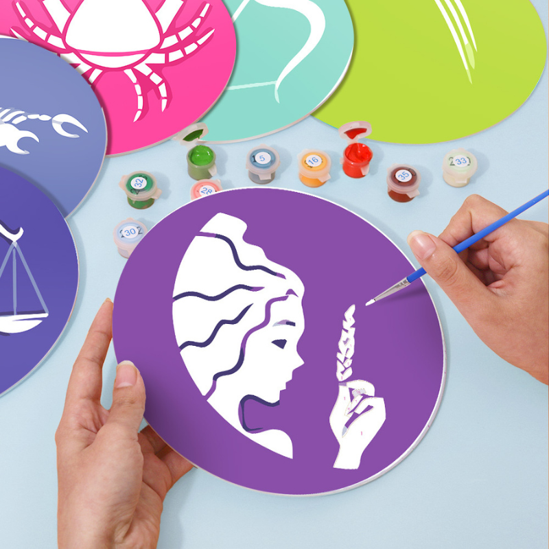 Astrology Symbols 12-Pieces Paint by Numbers Placemat