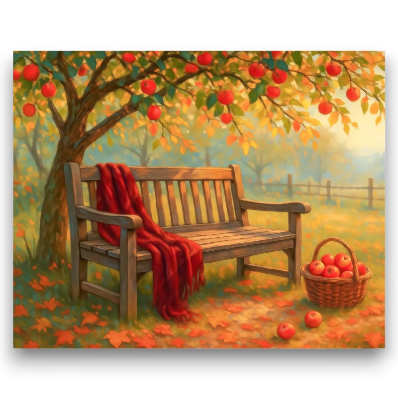 Autumn Apple Orchard Paint by Numbers