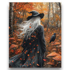 Autumn Forest Witch Paint by Numbers