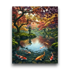 Autumn Koi Pond Paint by Numbers