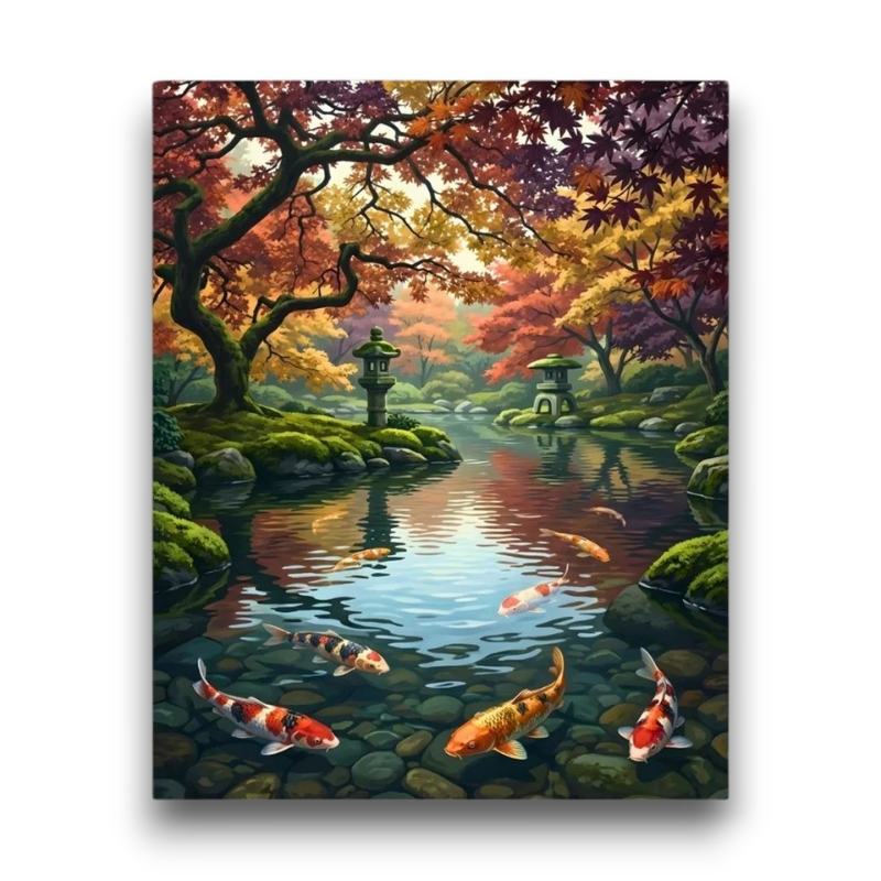 Autumn Koi Pond Paint by Numbers