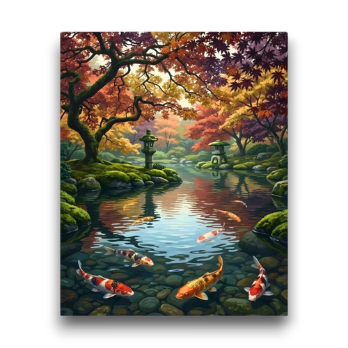 Autumn Koi Pond Paint by Numbers