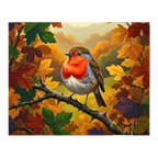 Autumn Robin Paint by Numbers