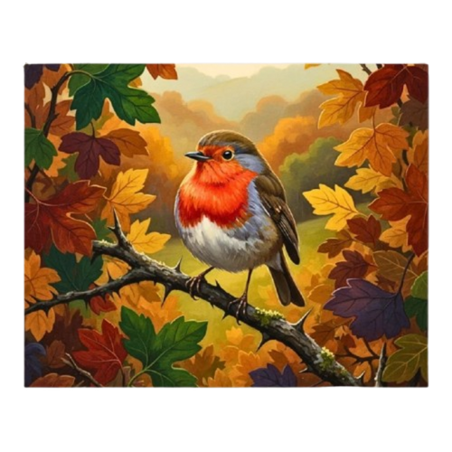 Autumn Robin Paint by Numbers