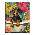 Bath Time Dachshund Paint by Numbers