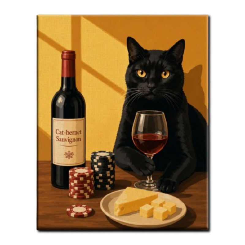 Black Cat Game Night Paint by Numbers
