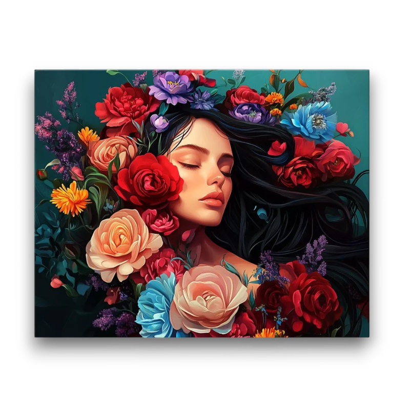 Blooming Beauty Portrait Paint by Numbers