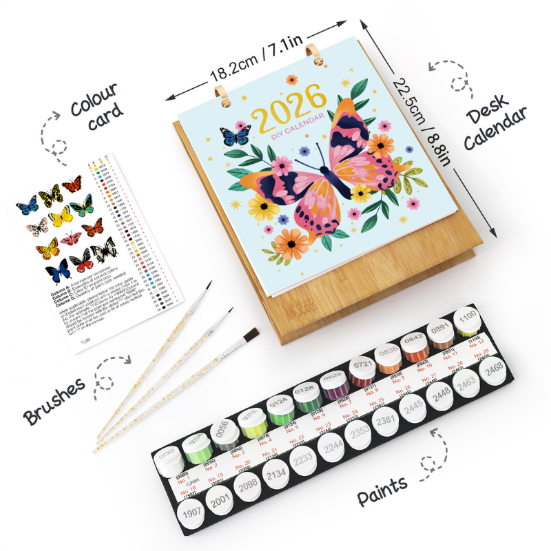 Blooming Butterfly Paint by Numbers Calendar