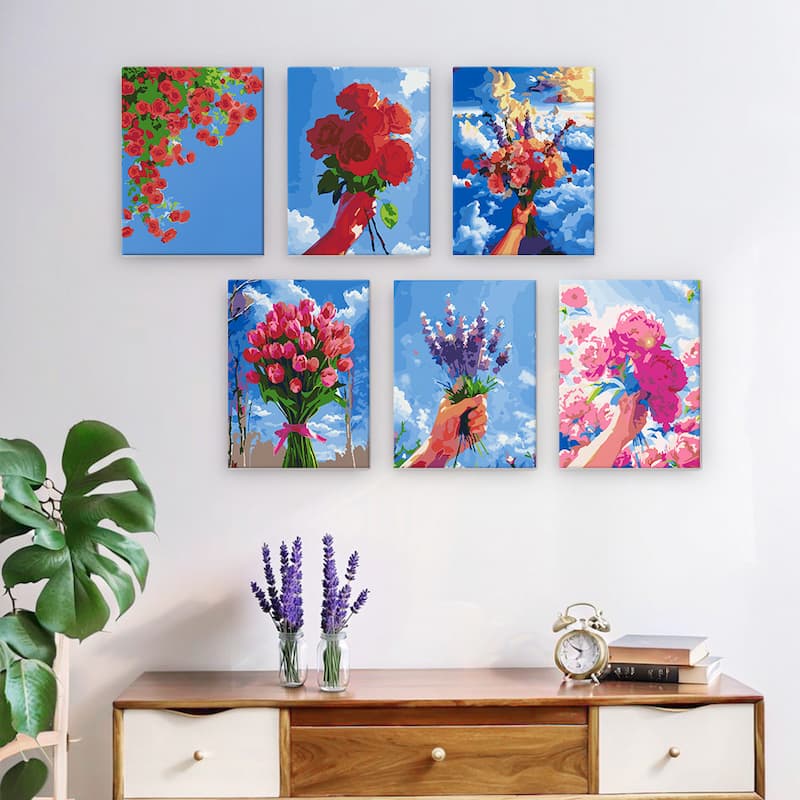Blooming Skies - 6 Mini Paintings