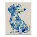Blue Floral Dachshund Paint by Numbers