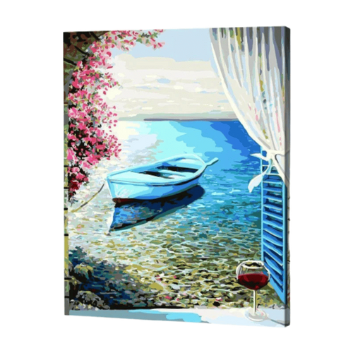 Boat and Wine Paint by Numbers
