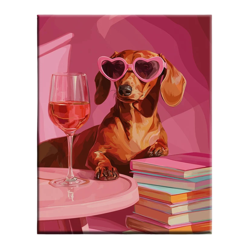 Book Lover Dachshund Paint by Numbers