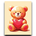 Sweetheart Teddy Bear Kids Paint by Numbers kit
