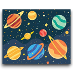 Colorful Solar System Kids Paint by Numbers kit