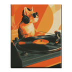 Cat with Headphones Paint by Numbers