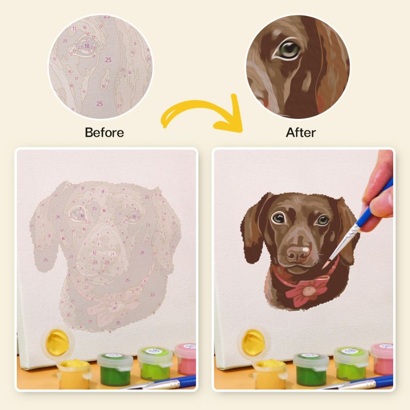 Charming Dog Faces Mini Paint by Numbers