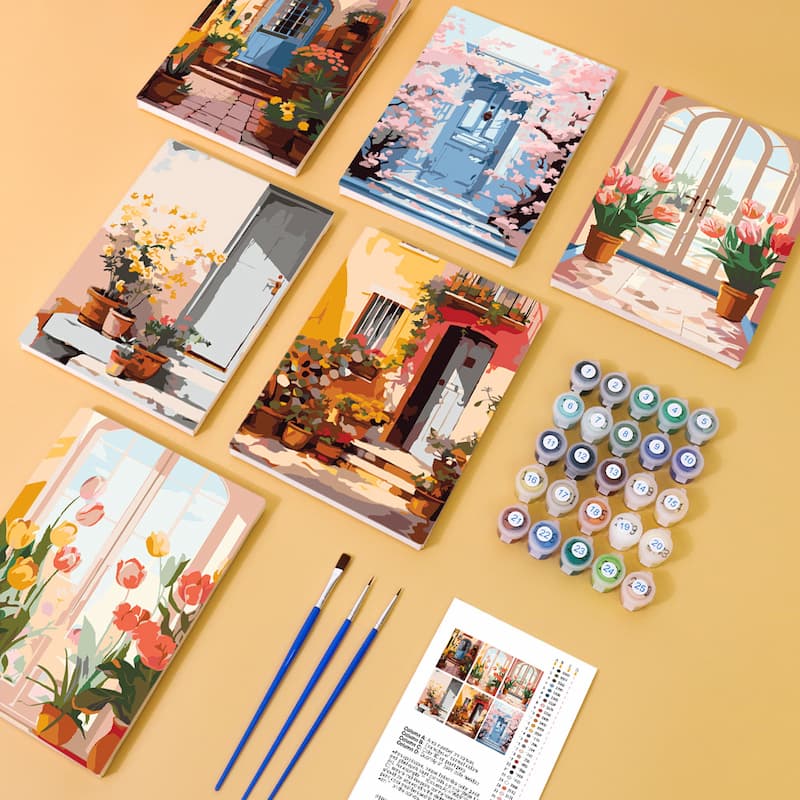 Charming Doorways - 6 Mini Paintings