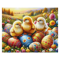 Chicks and Floral Easter Eggs Paint by Numbers