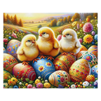 Chicks and Floral Easter Eggs Paint by Numbers