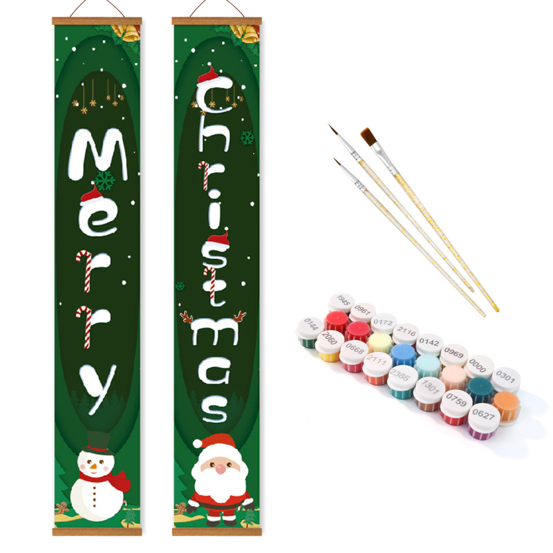Christmas Greetings Hanging Scroll Paint by Numbers Kit