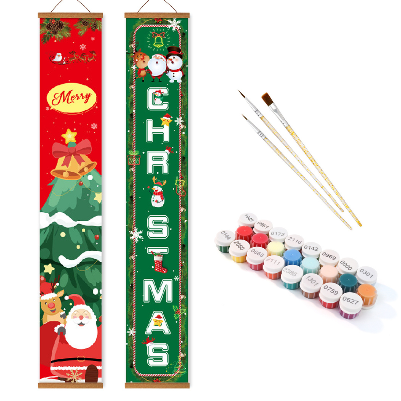 Christmas Wonderland Hanging Scroll Paint by Numbers Kit