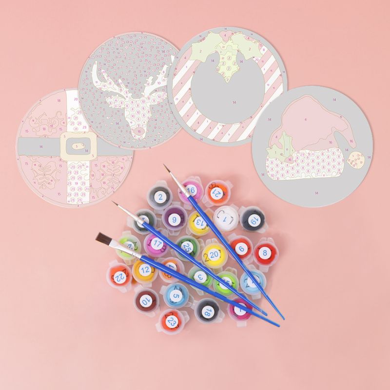 Christmas Icons Paint by Numbers Coasters