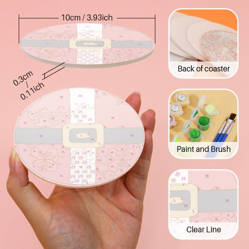 Christmas Icons Paint by Numbers Coasters