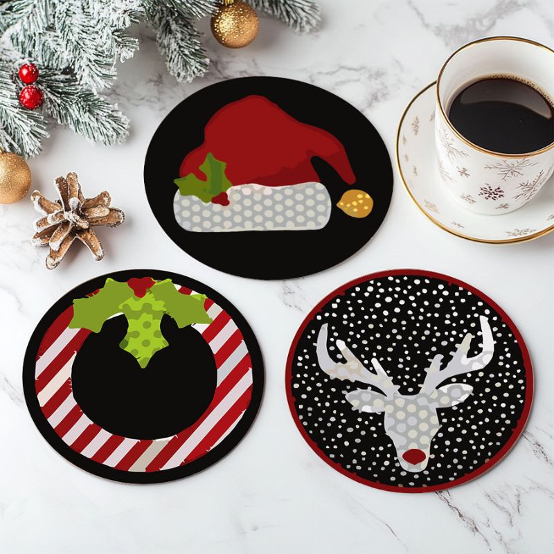 Christmas Icons Paint by Numbers Coasters