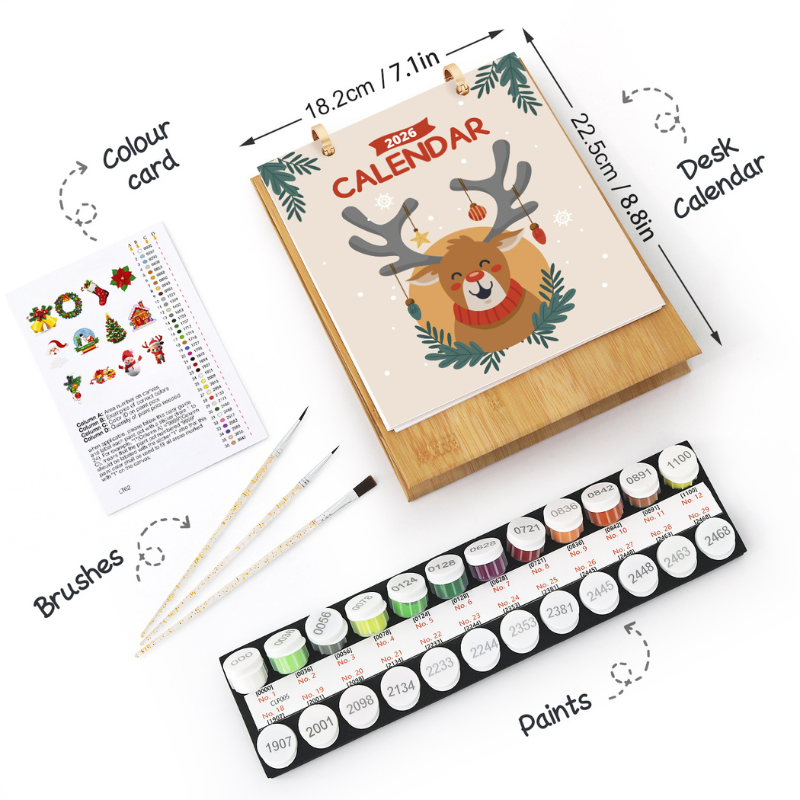 Christmas Reindeer Paint by Numbers Calendar