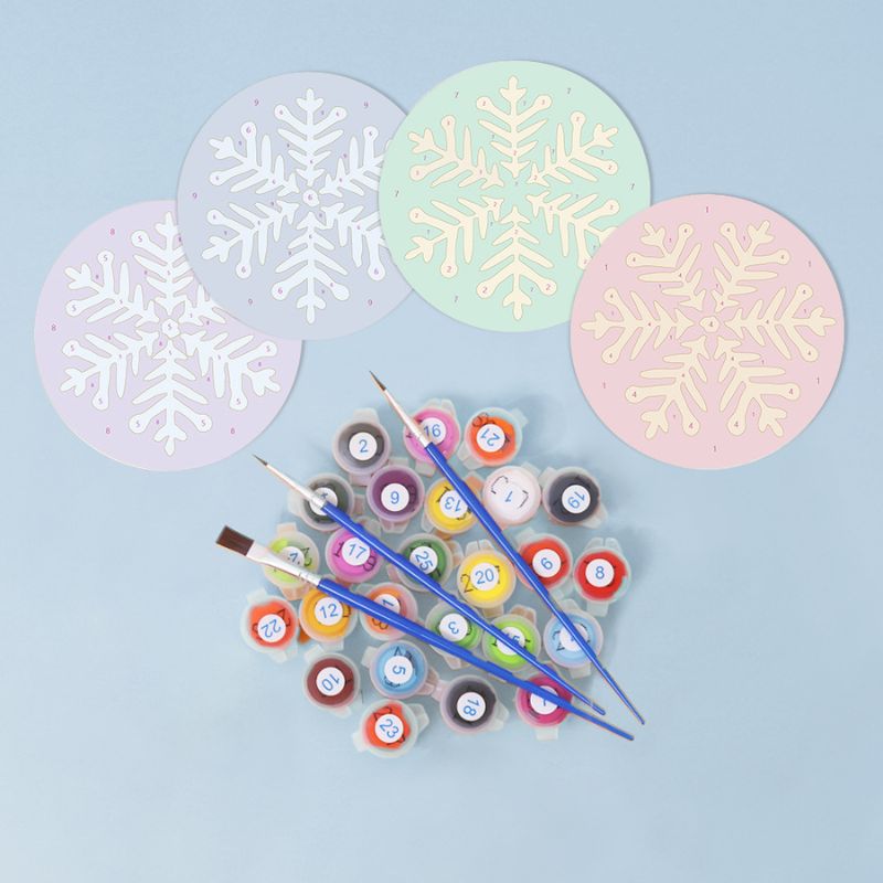 Christmas Snowflake Paint by Numbers Coasters