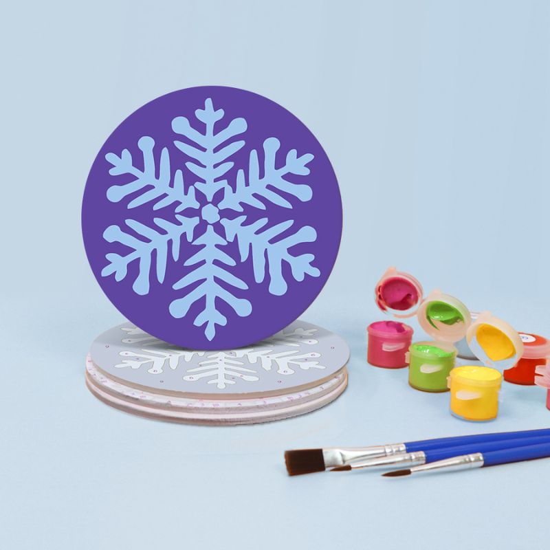 Christmas Snowflake Paint by Numbers Coasters