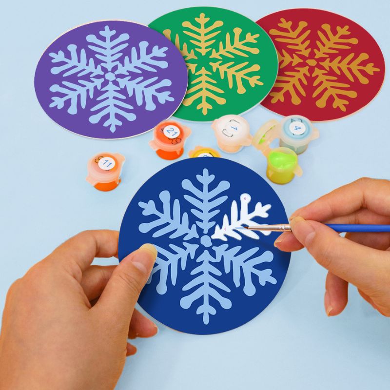 Christmas Snowflake Paint by Numbers Coasters