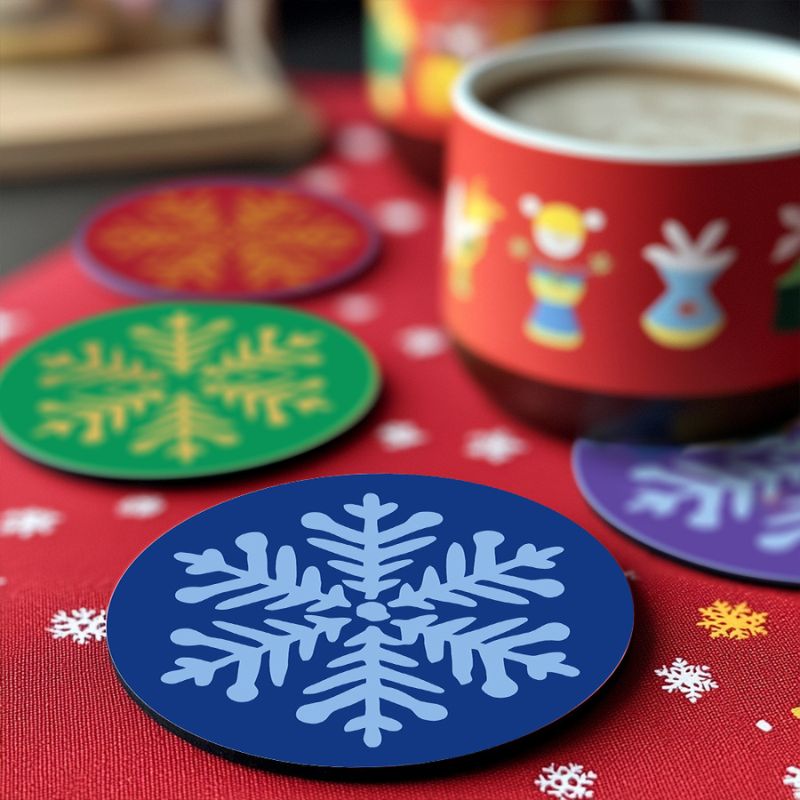 Christmas Snowflake Paint by Numbers Coasters