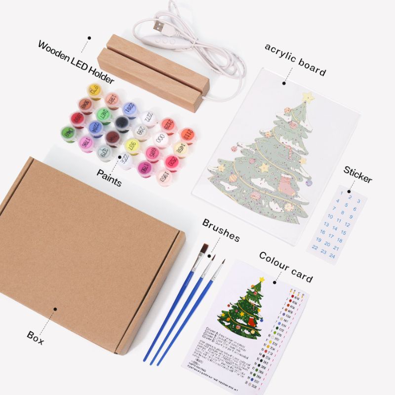 Christmas Tree LED Paint by Numbers