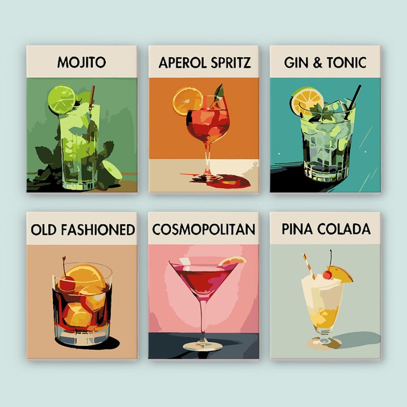 Classic Cocktails Mini Paint by Numbers