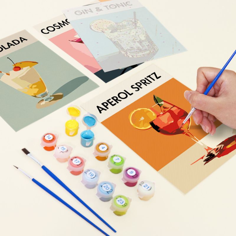 Classic Cocktails Mini Paint by Numbers