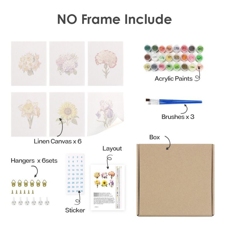 Classic Garden Flowers Mini Paint by Numbers